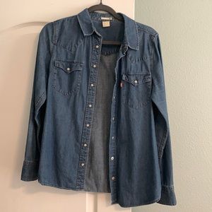 Levi button down denim shirt